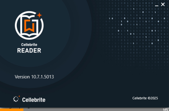 Cellebrite Reader Launch Screen